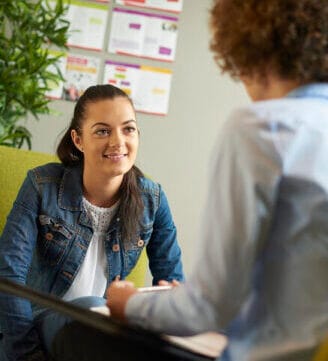 young woman in counselling session